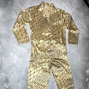 Victoria Secret Woman Pajama gold satin